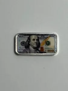 1 g .999 fine silver Benjamin Franklin $100 bill - Picture 1 of 2