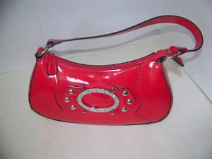 WOMENS RED PATENT LEATHER HANDBAG (EUC) - Picture 1 of 5