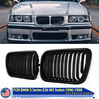 Front Hood Kidney Grill Grille For BMW 3 Series E36 M3 96-99 Gloss Black Painted