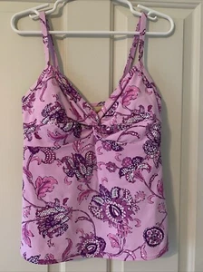 Lands' End Tankini Top Size 10 Underwire Support Pink/Purple - Picture 1 of 8