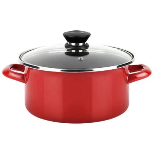 Kochtopf Induktion 26 cm Emaillierter Stahl, Antihaft PFOA frei, Glasdeckel   FA - Bild 1 von 4