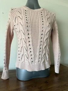 Free People gebrauchter hellrosa Pullover mit Zopfmuster Größe M - Bild 1 von 14