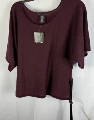 apostrophe Women's Maroon sparkly sweater with belt Size 18-20 New With Tags - Image 1 of 4