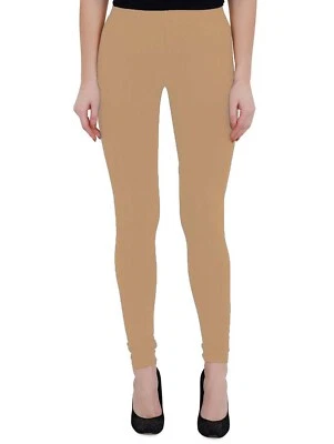 Women's Cotton Leggings Soft Slim Fit Churidar Solid Regular Yoga Casual Wear - Image 1 of 4