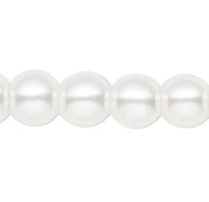 Impresionantes cuentas redondas de vidrio perlado blanco de 4 mm con agujero de 1,1-1,2 mm de 2 hilos (200) - Imagen 1 de 2