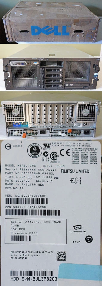 DELL POWEREDGE R900 SERVER 4 * E7320 2.13GHZ  5 * 73GB 15K SAS  96GB RAM - Image 1 of 1