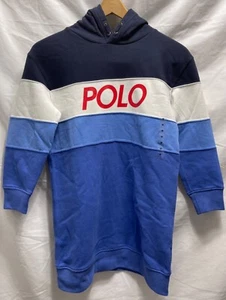POLO Ralph Lauren pullover Hoodie Youth Size M 8-10 POLO spell out blue shades - Picture 1 of 20