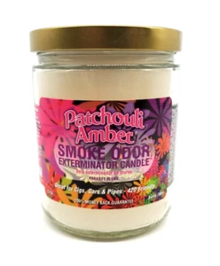 Smoke Odor Exterminator 13 oz Jar Candle Patchouli Amber Free Ship - Picture 1 of 4