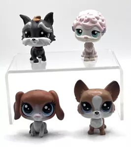 LPS Little Pet Shop Lot Of 4 Dogs Beagle Gray Terrier Poodle Corgi - Picture 1 of 5