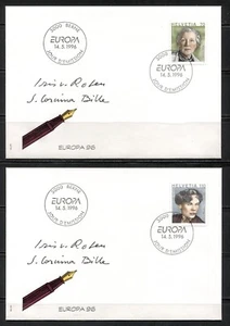 SWITZERLAND 1996, FAMOUS WOMEN, WRITER AND PAINTER, Scott 970-971 on 2 FDC's - Picture 1 of 1