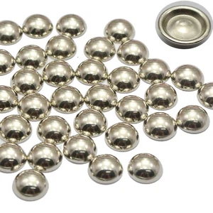 Craft DIY Silver Tone Metallic Acrylic Round Dome Studs Phone Case Deco 8mm-12mm - Picture 1 of 10