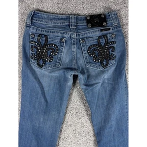 Miss Me Jeans Boot Cut Embellished Fleur Distressed Denim Damen Größe 28 - Bild 1 von 16