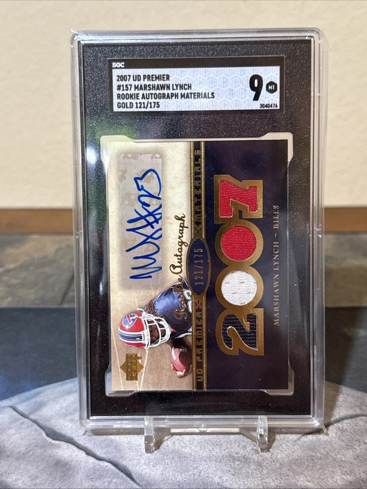 2007 UD Premier Marshawn Lynch RC Rookie Auto Gold Jersey RPA #/175 PSA 9 🔥 - Image 1 of 1