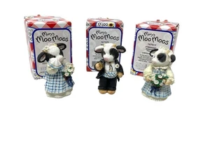Lote de 3 figuras de boda Mary's Moo Moos niña dama de honor criada y padrino con caja - Imagen 1 de 5