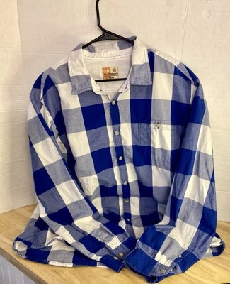 Camisa con botones tallada con volantes para hombre multicolor manga larga talla 2xl azul blanco preparación Foto 1 de 4