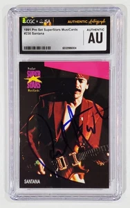 1991 PRO SET CARLOS SANTANA MUSICARDS #230 TARJETA FIRMADA CGC JSA losa auténtica - Imagen 1 de 2