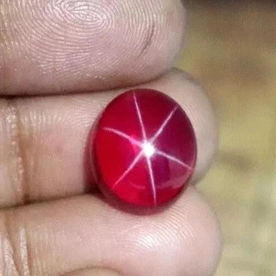 6 Rayos Natural Estrella Roja Rubí Ovalado CORTE 9.00 Ct Piedra Preciosa Suelta Certificada Foto 1 de 4