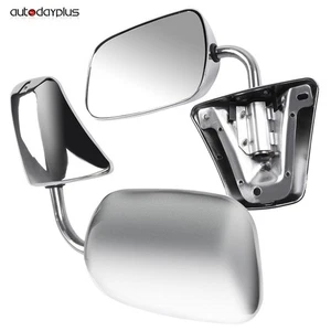 Espejos retrovisores laterales derechos y conductor plegables manuales con cubierta cromada de 2 piezas para Chevy GMC 1973-1986 - Imagen 1 de 12