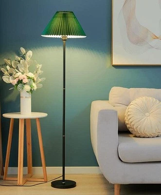 AMGOLIBI Modern Elegant Black Pole Floor Lamp Simple Design Tall Lamp with Dark Green ...
