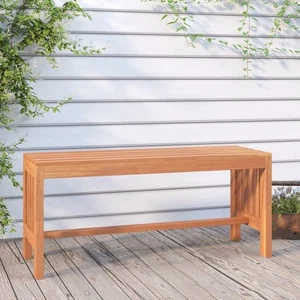 Garden Bench Solid Eucalyptus Wood Natural 110x35x45cm Outdoor Slatted Seat for - Picture 1 of 5