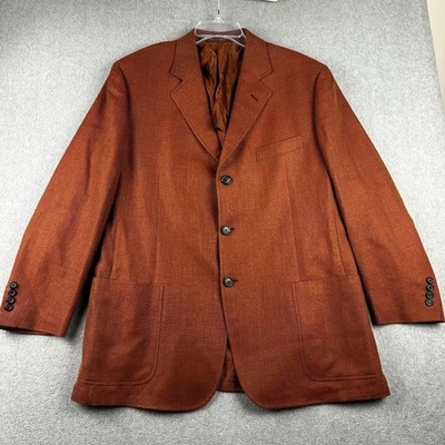 Corneliani Sport Coat Mens 44R Rust Orange Linen Silk Wool Made in Italy Blazer - Image 1 of 4