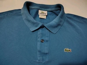 Polo Lacoste Para Hombre Talla 7 Azul Claro Manga Corta Algodón  - Imagen 1 de 7