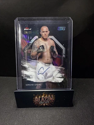2024 UFC Topps Finest Serghei Spivac Black Refractor FA-SIS Auto /25 - Image 1 of 2