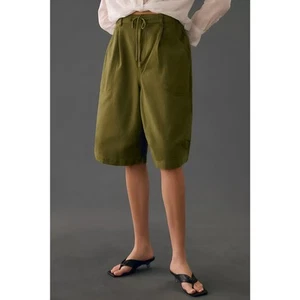 By Anthropologie Damen Elastische Taille Bermuda Fallschirm Shorts XS Olivgrün - Bild 1 von 7