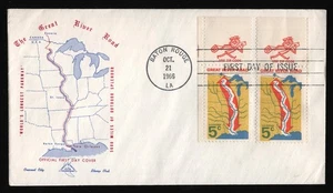 #1319 5c Great River Road - con Mr Zip, C.C.S.C. FDC **QUALSIASI 5 = SPEDIZIONE GRATUITA** - Foto 1 di 1