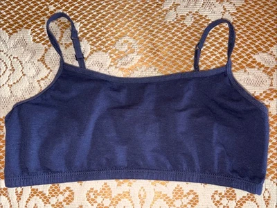 Rene Rofe XL Teen First Bra Wireless Bralette Navy Cotton Pullover No Padding - Image 1 of 3