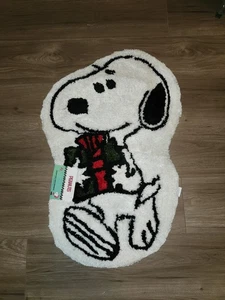 Peanuts Snoopy Happy Holidays Weihnachten Akzent Teppich 22 x 32 weiß rutschfest - Bild 1 von 7