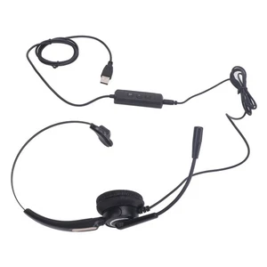 Telephone Headset USB Plug Monaural Support USB To USB C 3.5mm Connector Cus NEW - Afbeelding 1 van 12