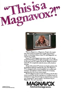 VINTAGE 1984 MAGNAVOX STEREO COLOR 19" TV TELEVISION PRINT AD - Picture 1 of 1