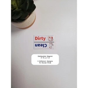 Dishwasher Magnets | Dirty Clean Magnets | 6 Designs To Choose From | 3" x 2" - Picture 1 of 16