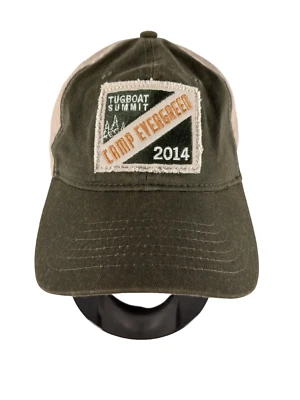 Gorra de béisbol verde/beige Tugboat Summit CampEvergreen 2014 con correa para papá Foto 1 de 4