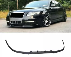 Labio divisor de parachoques delantero estilo Cupra R para Audi A6 C6 S6 3 piezas negro mate ABS - Imagen 1 de 6