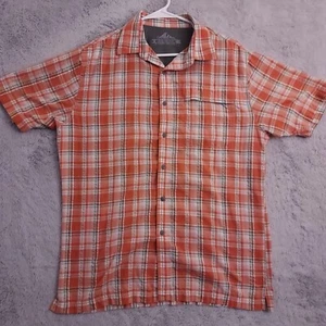 Croft Barrow Shirt Mens Medium Quick Dry Seersucker Cotton Blend Vented Hiking - Picture 1 of 10
