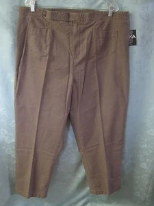 Erika Plus Size 22W Brown Casual Pants NWT - Picture 1 of 6