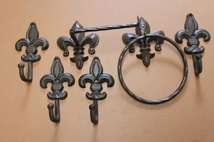 Gusseisen Cajun Bad Accessoires Hardware Set, La Fitte's 6 - Bild 1 von 10