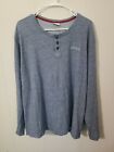 Columbia Xl Extra Large Mens Blue Outdoors 3 Button Long Sleeve Henley Style