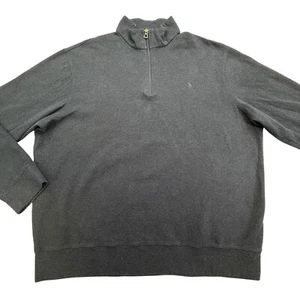 Polo Ralph Lauren Sweater Mens XL Navy Herringbone Pony Mock Neck Quarter Zip - Picture 1 of 8