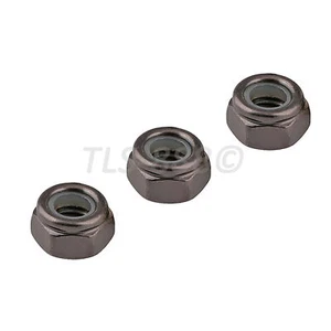 M2,3,4,5,6,8,10,16 Hex Nyloc Nylon Insert Locking Nuts Black Zinc Plated DIN985 - Picture 1 of 6