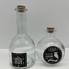 Target Potion Poison Elixir Bottles Clear Glass Jars Set Of 2 Halloween NEW