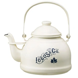 Logo's enamel kettle, stylish and popular for camping, with a large From Japan - Picture 1 of 6