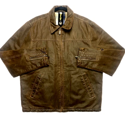 Chaqueta Hard Rock Para Hombre Mediana Marrón Motocicleta Envejecido Imitación Cuero Abrigo Foto 1 de 4