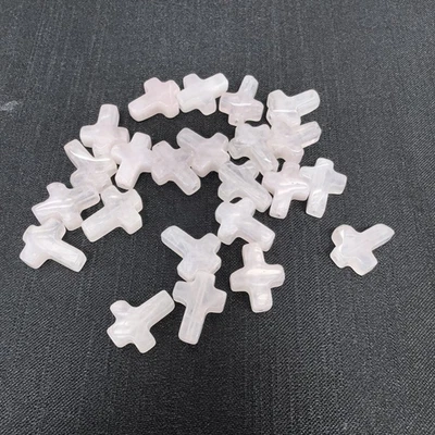 50 cuentas sueltas de piedra de cuarzo rosa natural de 12x6 mm con cruz de piedras preciosas hágalo usted mismo joyería Foto 1 de 4