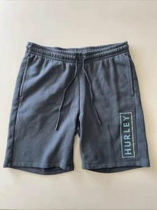 Hurley Sweats Shorts Mens Size Medium Black Logo Surf Outdoor Beach Cotton - Picture 1 of 8