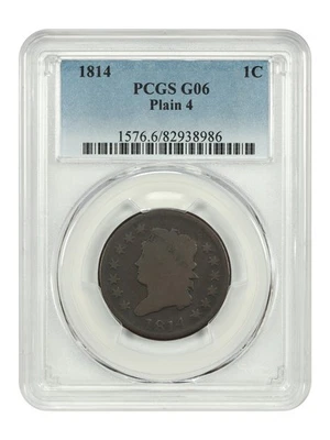 1814 1C PCGS Good 06 (Plain 4) - Classic Head Cent - Image 1 of 4