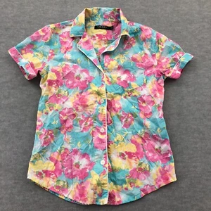 Lauren Ralph Lauren Pink Floral Button Up Blouse Size Small - Picture 1 of 13