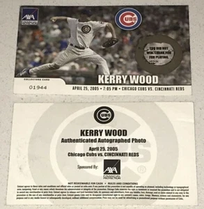 4/25/05 Chicago Cubs Cincinnati Reds Kerry Wood Promo SGA Didnt Win Card Photo - Picture 1 of 3